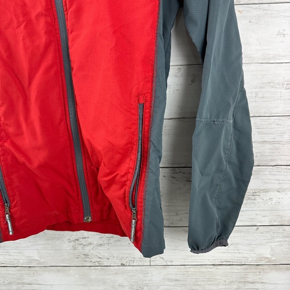 Columbia Youth Lightweight‎ Hooded Windbreaker Jacket Large 14-16 Red Gray - Picture 3 of 14